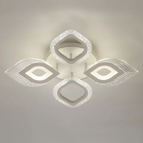 Люстра потолочная LED с пультом Мадлен 424014105 DeMarkt белая на 1 лампа, основание белое в стиле хай-тек с пультом фото 4