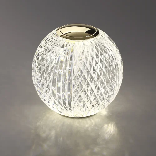 Настольная лампа LED DIMM Crystal 5008/2TL Odeon Light прозрачная 1 лампа, основание золотое металл в стиле современный  фото 6
