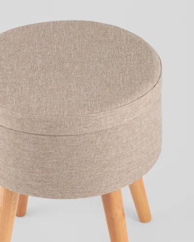 Пуф с ящиком Store Woody, рогожка бежевая УТ000040157 Stool Group на 1 , основание в стиле современный фото 4