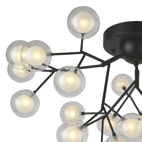 Люстра потолочная Ligamentum 2481-9U F-promo белая на 27 ламп, основание чёрное в стиле современный молекула фото 5