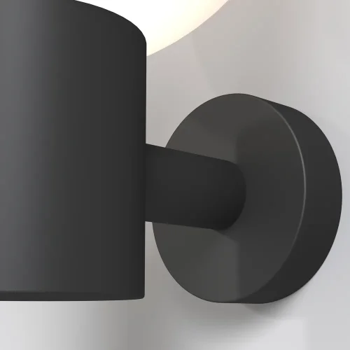 Настенный светильник Bold O598WL-01B Maytoni уличный IP54 чёрный 1 лампа, плафон белый в стиле хай-тек современный E27 фото 5