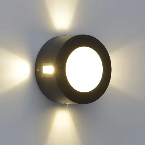 Настенный светильник уличный LED Меркурий 807022701 DeMarkt уличный IP44 чёрный на 1 лампу, плафон чёрный в стиле современный LED фото 3