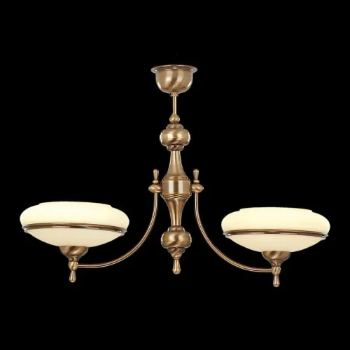 Люстра подвесная San Marino SAN-ZW-2(P) Kutek бежевая на 2 лампы, основание бронзовое в стиле американский фото 2