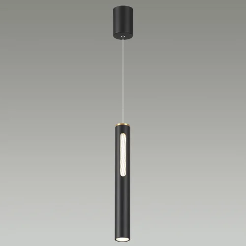 Светильник подвесной LED Mali 6643/7L Odeon Light чёрный 1 лампа, основание чёрное в стиле хай-тек трубочки фото 4