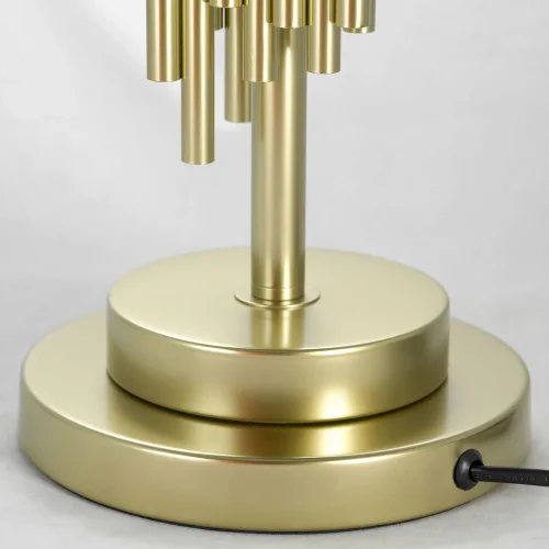 Настольная лампа Randolph LSP-0621 Lussole белая 1 лампа, основание бронзовое металл в стиле современный  фото 3