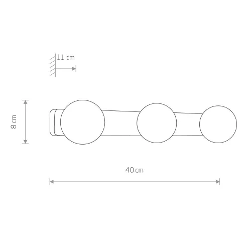Бра Brazos 8056-NW Nowodvorski белый на 3 лампы, основание чёрное в стиле современный шар фото 2