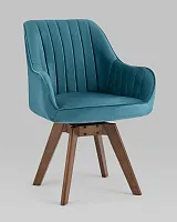 Стул обеденный вращающийся MANS NEW, бирюзовый (набор 2шт) УТ000038904 Stool Group, бирюзовый/текстиль, ножки/массив гевеи/, размеры - *****