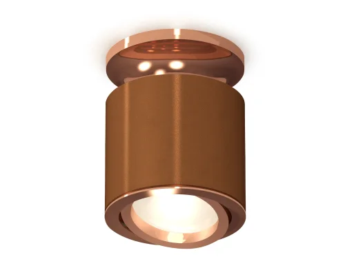 Светильник накладной Techno spot XS7404140 Ambrella light коричневый 1 лампа, основание золотое в стиле хай-тек модерн круглый
