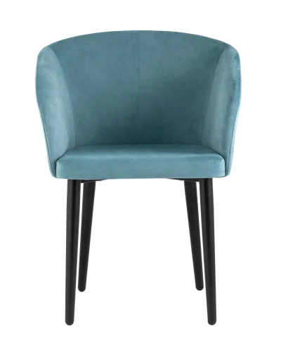 Кресло Ральф велюр пыльно-голубой УТ000032926 Stool Group, голубой/велюр, ножки/металл/чёрный, размеры - ****580*600 фото 7