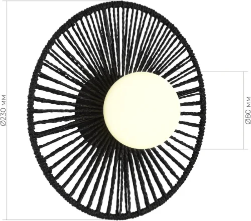 Бра Loom SLE6022-401-01 Evoluce чёрный белый на 1 лампу, основание чёрное в стиле современный фото 3