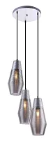 Светильник подвесной Wayne 15044-3 Globo серый 3 лампы, основание серебряное в стиле современный 