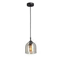 Светильник подвесной V2948-1/1S Vitaluce прозрачный на 1 лампу, основание чёрное в стиле арт-деко Светильник подвесной V2948-1/1S Vitaluce прозрачный на 1 лампу, основание чёрное в стиле арт-деко