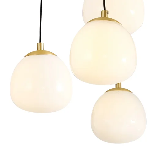 Люстра потолочная Paramount 3047-10P Favourite белая на 10 ламп, основание золотое в стиле современный шар фото 2