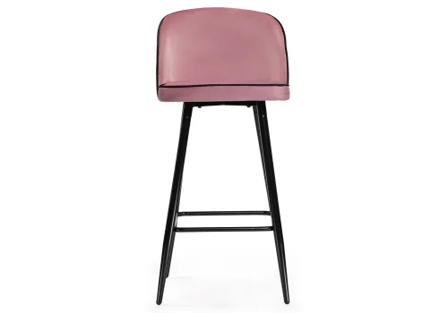 Барный стул Zefir pink 15049 Woodville, розовый/велюр, ножки/металл/чёрный, размеры - ****480*500 фото 2