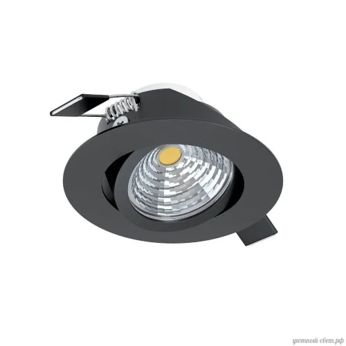 Светильник точечный LED Saliceto 33997 Eglo чёрный на 1 лампу, основание чёрное в стиле современный круглый