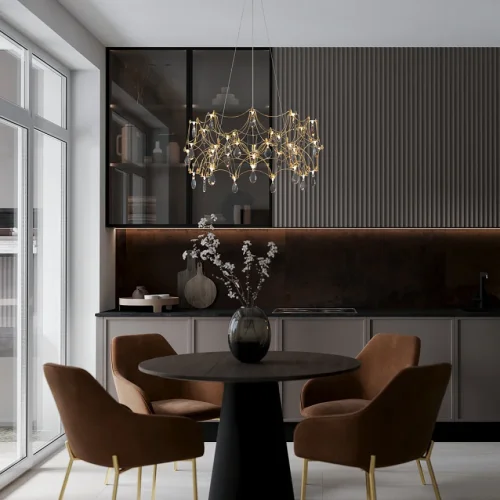 Светильник подвесной LED Elara FR5591PL-L36BS Freya прозрачный на 1 лампу, основание латунь в стиле современный капли фото 5 Светильник подвесной LED Elara FR5591PL-L36BS Freya прозрачный на 1 лампу, основание латунь в стиле современный капли фото 5