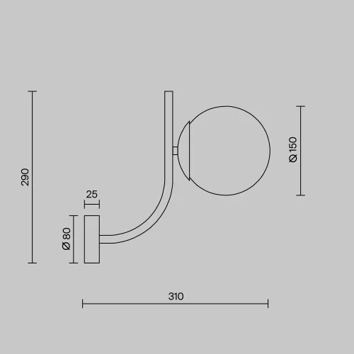 Бра Rendez-vous MOD109WL-01BS Maytoni белый на 1 лампу, основание латунь в стиле современный фото 5