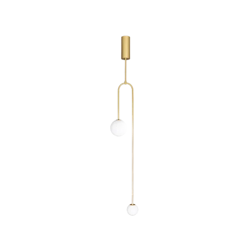 Светильник подвесной LINES бронза 191625-26 ImperiumLoft белый 2 лампы, основание бронзовое в стиле минимализм 