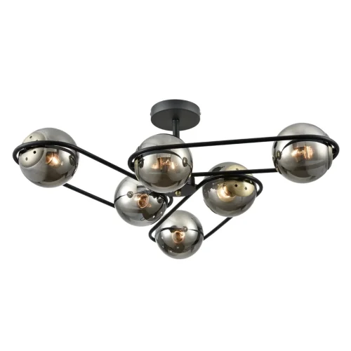 Люстра потолочная Camilie 8060/6C Lumion на 6 ламп, основание чёрное в стиле современный фото 6