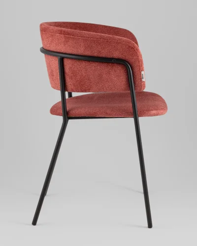 Кресло Нэлли New, буклированный велюр терракотовый УТ000039979 Stool Group, терракотовый/букле, ножки/металл/чёрный, размеры - ***** фото 3