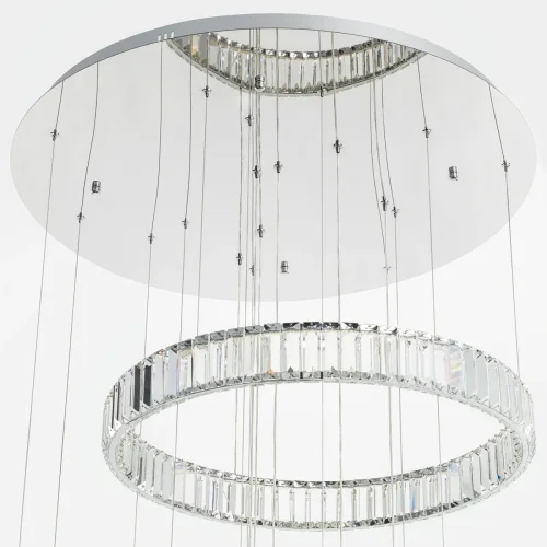 Люстра каскадная LED с пультом Чезаре CL338661 Citilux прозрачная на 1 лампа, основание хром в стиле современный с пультом кольца фото 8