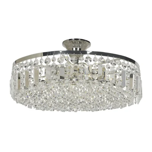 Люстра хрустальная потолочная Sara E 1.3.40.503 S Arti Lampadari прозрачная без плафона на 6 ламп, основание серое серебряное в стиле классический 