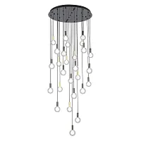 Люстра каскадная LED Kula 4378-27P Favourite прозрачная на 27 ламп, основание чёрное в стиле современный 