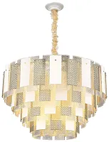 Люстра подвесная Agati WE124.28.303 Wertmark белая прозрачная на 28 ламп, основание золотое в стиле арт-деко 