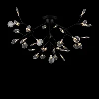 Люстра потолочная Florencia FR5049CL-36B Freya белая на 36 ламп, основание чёрное в стиле модерн ветви