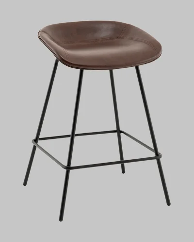 Стул полубарный Фуриоса экокожа коричневый УТ000041269 Stool Group, коричневый/экокожа, ножки/металл/чёрный, размеры - *****