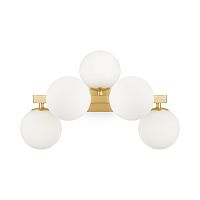 Бра Dallas MOD547WL-05BS Maytoni белый на 5 ламп, основание золотое в стиле современный молекула Бра Dallas MOD547WL-05BS Maytoni белый на 5 ламп, основание золотое в стиле современный молекула