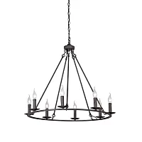 Люстра подвесная V3756-1/8 Vitaluce без плафона на 8 ламп, основание чёрное в стиле ковка кантри 
