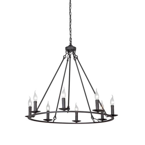 Люстра подвесная V3756-1/8 Vitaluce без плафона на 8 ламп, основание чёрное в стиле ковка кантри 