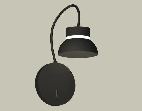 Бра с выключателем XB9596100 Ambrella light чёрный на 1 лампа, основание чёрное в стиле хай-тек современный гибкая ножка для чтения