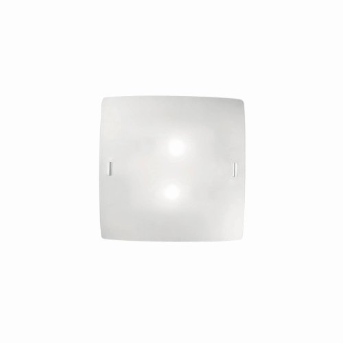 Светильник потолочный CELINE PL2 Ideal Lux прозрачный 2 лампы, основание белое в стиле современный квадраты