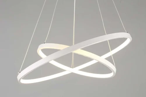 Светильник подвесной LED Pesaro OML-04803-64 Omnilux белый 1 лампа, основание белое в стиле хай-тек кольца фото 2