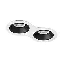 Светильник точечный Domino D6260707WMOD Lightstar белый чёрный на 2 лампы, основание чёрное белое в стиле современный прямоугольный