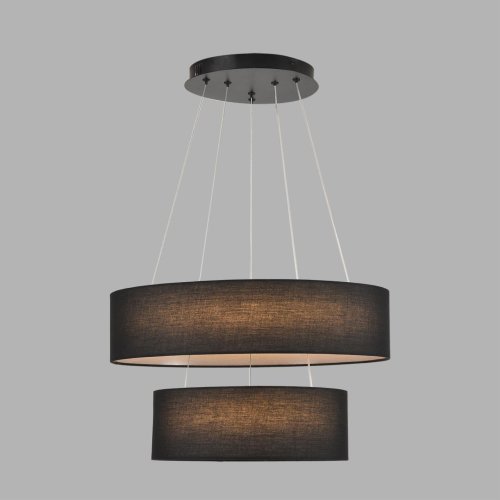 Светильник подвесной LED Sava 8373/55L Lumion чёрный на 1 лампу, основание чёрное в стиле минимализм кольца фото 6