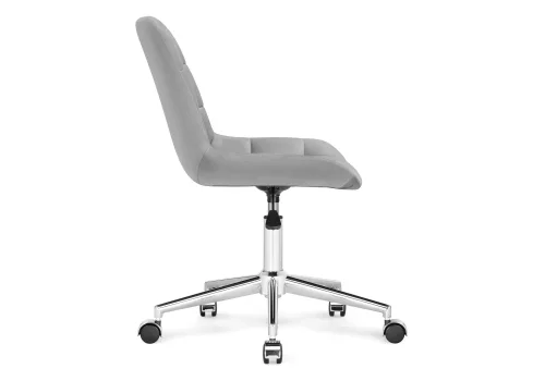 Компьютерное кресло Честер светло-серый / хром 583973 Woodville, серый/велюр, ножки/металл/хром, размеры - *920**** фото 5