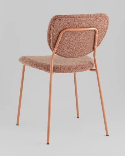 Стул обеденный Gigi, коричневый букле, розовые ножки УТ000039037 Stool Group, коричневый/букле, ножки/металл/розовый, размеры - ***** фото 5