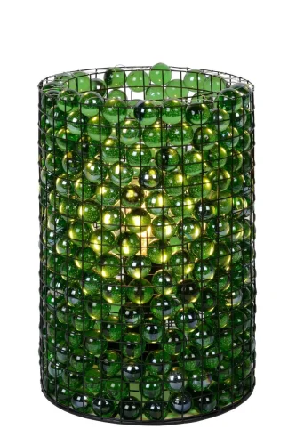 Настольная лампа Extravaganza Marbelous 78597/01/33 Lucide зелёная 1 лампа, основание чёрное металл в стиле современный винтаж 