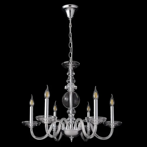 Люстра подвесная ARABESQUE SP6 CHROME Crystal Lux без плафона на 6 ламп, основание хром в стиле классический фото 3