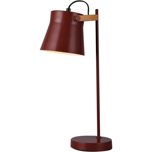 Настольная лампа Wendi TL1225T-01OR Toplight красная на 1 лампу, основание красное металл в стиле лофт современный 