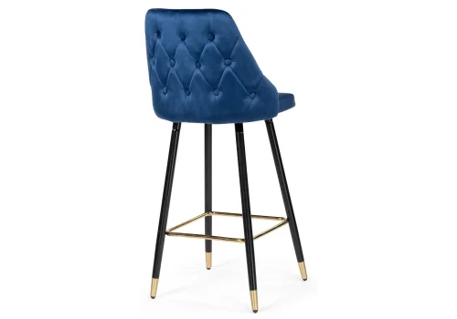 Барный стул Archi dark blue 15043 Woodville, синий/велюр, ножки/металл/чёрный, размеры - ****490*500 фото 4