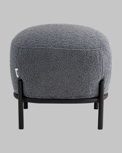 Пуф Стоун букле Fluffy темно-серый УТ000040880 Stool Group на 1 , основание в стиле современный 