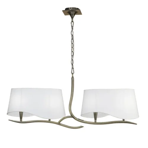 Люстра подвесная  NINETTE CUERO - PANT. CREMA 1921 Mantra белая на 4 лампы, основание бронзовое в стиле современный 