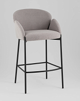 Стул барный Melia, серый, сиденье УТ000040514 Stool Group, серый/букле, ножки/металл/чёрный, размеры - *****