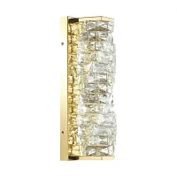 Бра LED Straza 4999/10WL Odeon Light прозрачный 1 лампа, основание золотое в стиле современный 