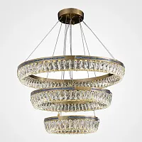 Люстра подвесная GERTRUDA LUX D60+80+100 220208-23 ImperiumLoft прозрачная на 3 лампы, основание латунь в стиле современный 
