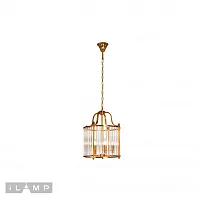 Люстра подвесная Qeens P2437-5 Bronze iLamp прозрачная на 5 ламп, основание бронзовое в стиле американский современный 